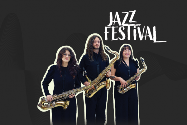 three saxophone players