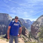 man hiking in the mountains