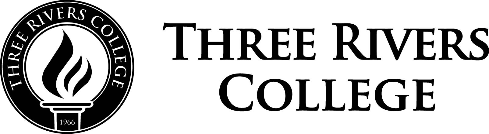 Three Rivers Logo - Black & White Stacked