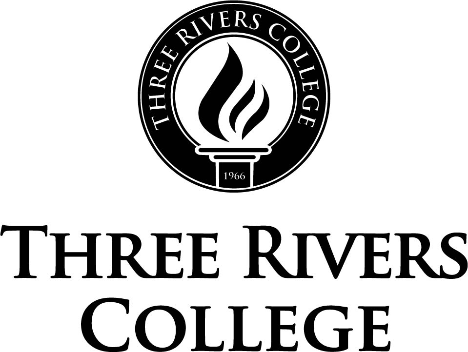 Three Rivers Logo - Black & White Vertical Stacked