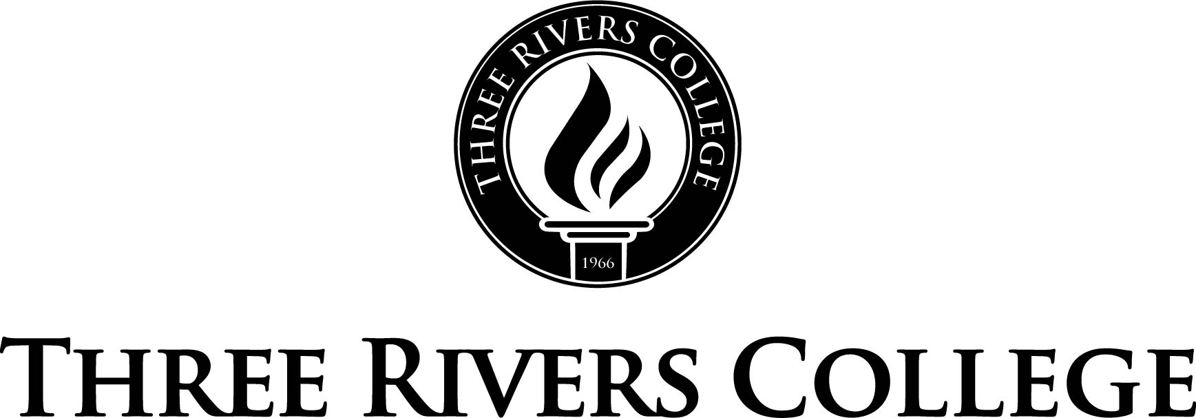 Three Rivers Logo - Black & White Vertical