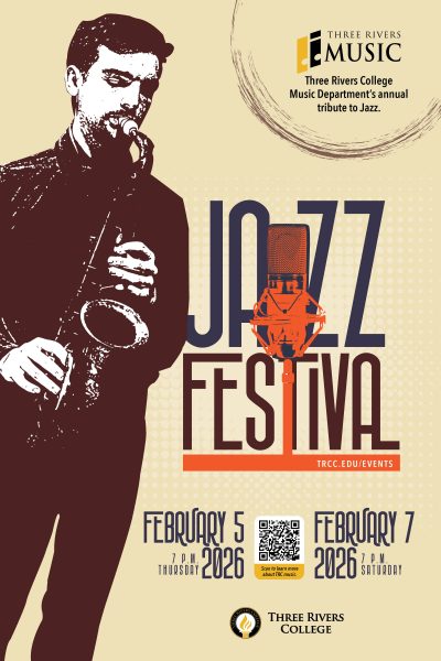 music poster with yellow theme featuring boy playing a saxophone