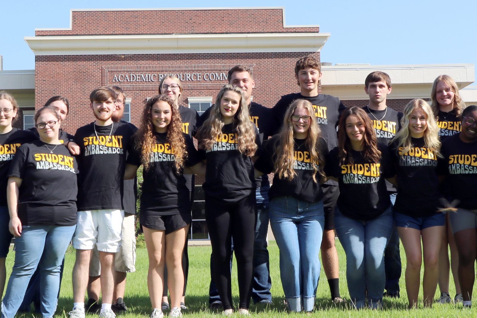 A group of students smiling